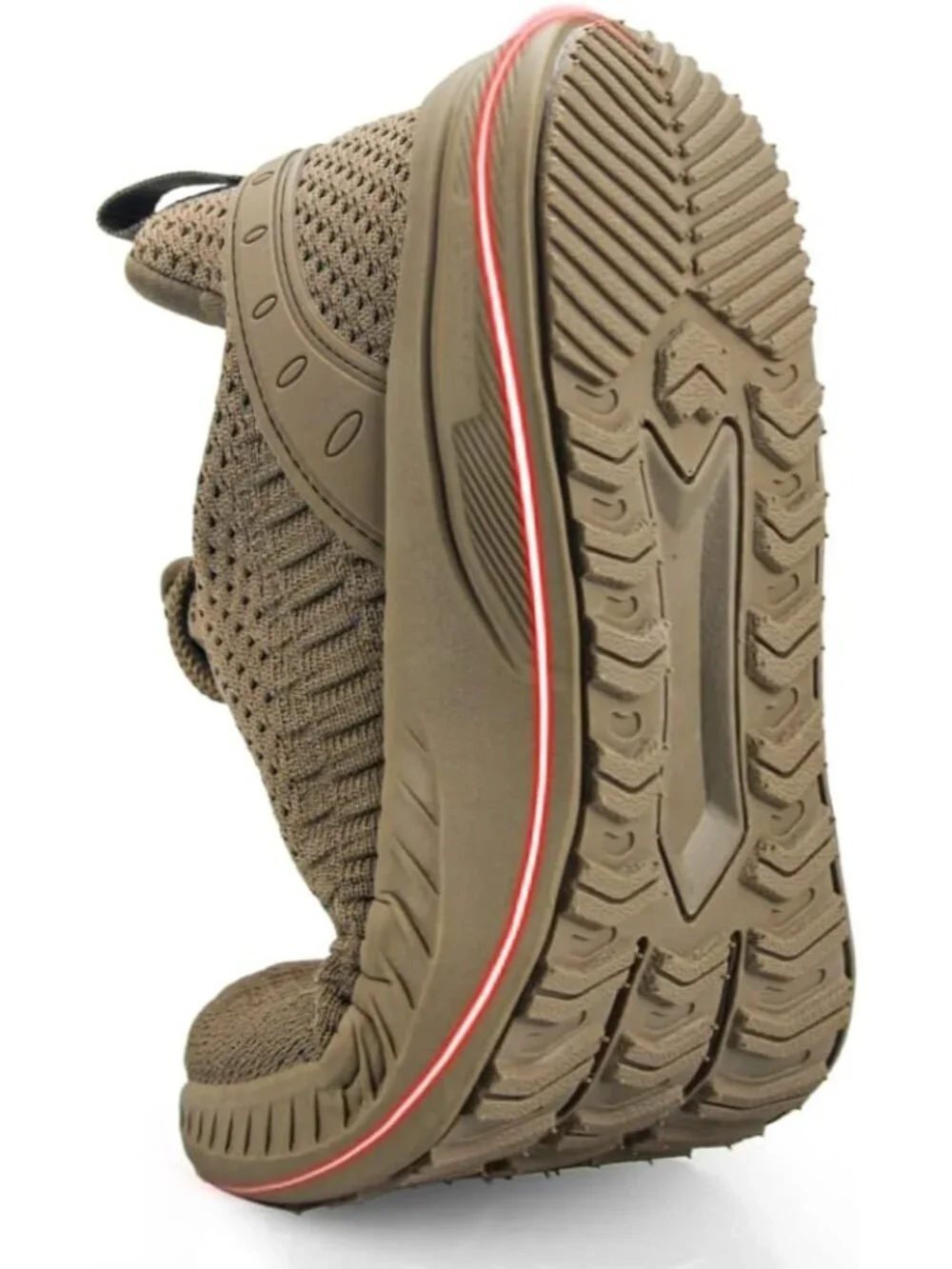Women's Khaki Mesh Lightweight Casual Tennis Running Sneakers for Travel Work